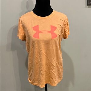 Under Armour Peach Tee with Coral Emblem